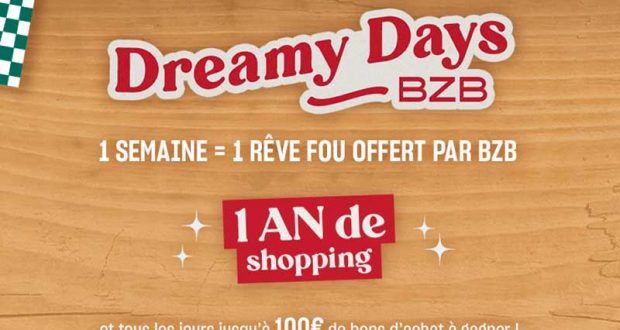 75 bons d'achat BZB offerts