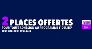 2 places de cinéma UGC offertes