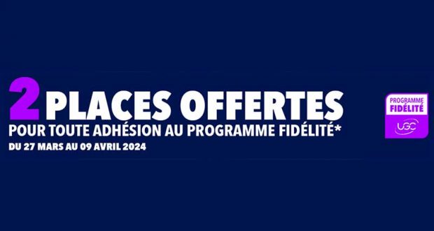 2 places de cinéma UGC offertes