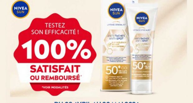 Lotion solaire anti tâches Luminous 630 NIVEA 100% remboursé