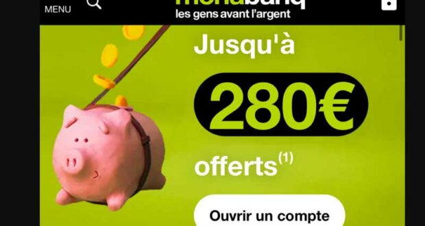 280 € offerts pour l’ouverture d’un compte chez Monabanq