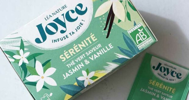 120 Boites de Thé Vert Sérénité au Jasmin de Joyce à tester