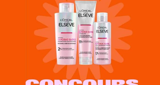14 Routines capillaires Glycolic Gloss de L’Oréal Elseve offertes