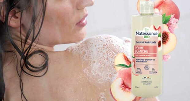 60 soins Douche Parfumée Pêche blanche Natessance à tester