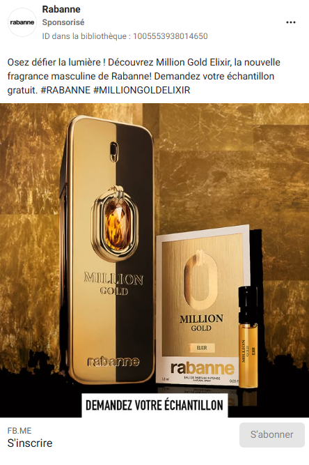 Échantillons Parfum Million Gold Elixir