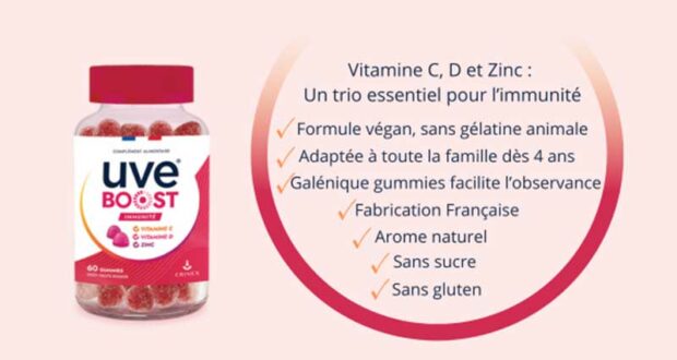 120 UVE Boost immunité gummies à tester