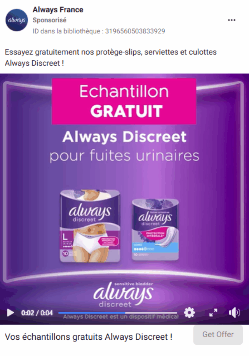 produits de protection Always Discreet