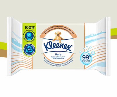 Échantillons gratuits de papier toilette humide Kleenex Pure