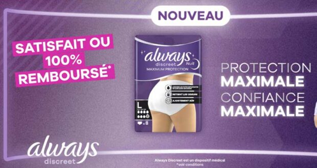 29741 Culottes Nuit Always Discreet 100% Remboursées