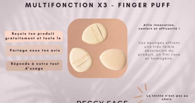 60 Mini éponges visage multifonction x3 finger puff à tester