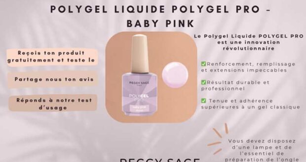 60 Polygel liquide POLYGEL PRO baby pink Peggy Sage à tester