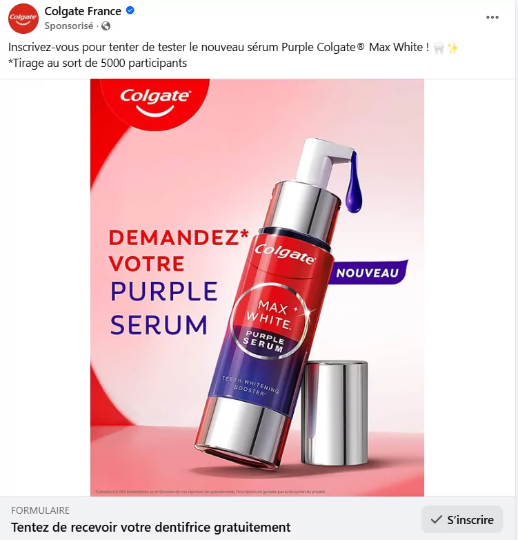 Dentifrice Colgate Max White Purple Serum