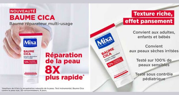1500 Nouveau Baume Cica Mixa à tester gratuitement
