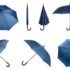 Distribution de parapluies bleus