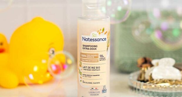 60 Shampooing extra-doux au lait de riz bio Natessance à tester