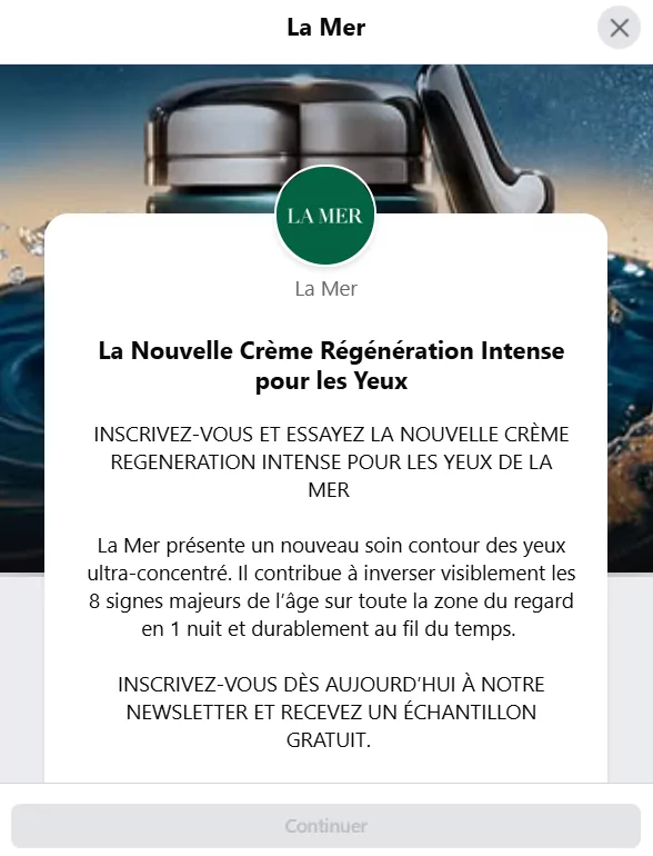 Échantillons Crème Régénération