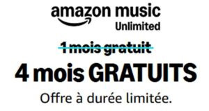 4 mois gratuits à Amazon Music Unlimited