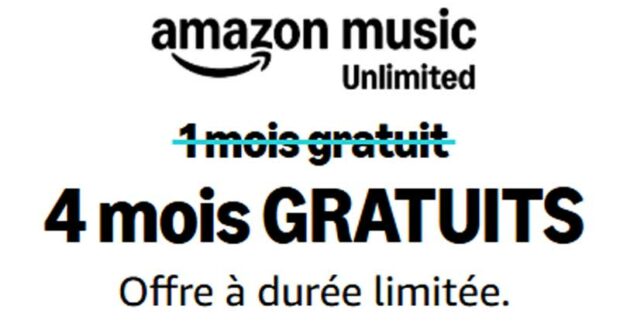 4 mois gratuits à Amazon Music Unlimited