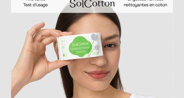 60 Lingettes Humides Nettoyantes en Coton SolCotton à tester