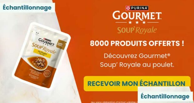 8000 échantillons gratuits GOURMET Soup’ Royale pour chats