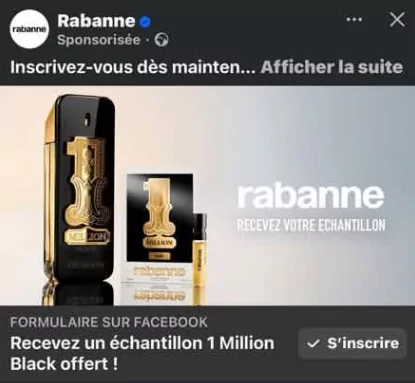 nouveau parfum 1 Million Black de Rabanne
